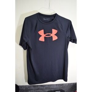 Under Armour HeatGear YOUTH XL Black Graphic T-Shirt READ